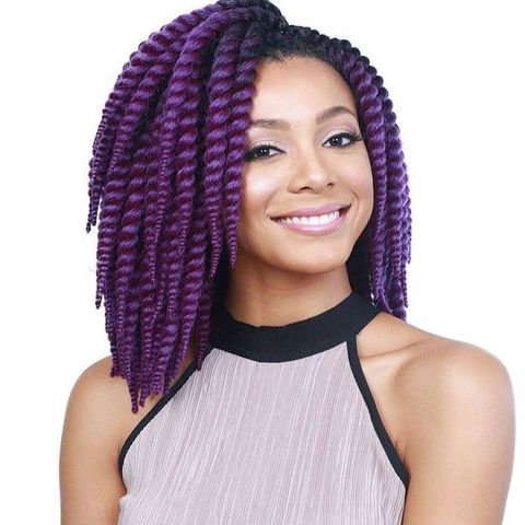 Purple short bob crochet braids