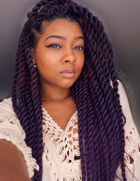 Side parted crochet braids