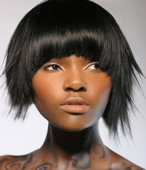 Cool short bob with bangs