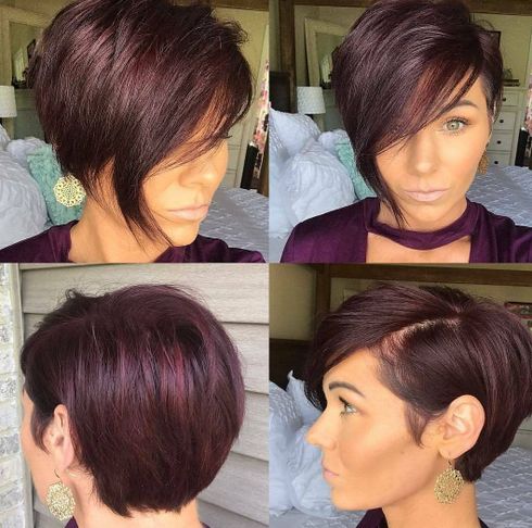 Asymmetrical bob haircuts