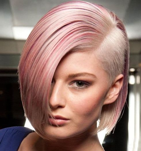 Asymmetrical short bob haircuts 2022-2023