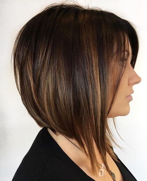 Brown balayage asymmetric bob haircuts 2020-2021