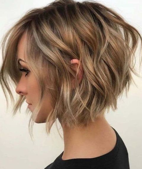 Brown hair color short bob haircut 2020