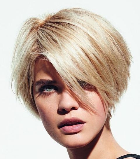 Short Bob hair syle for women with blonde hair color