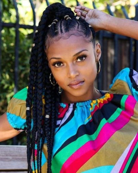 Cornrow braids for black girls with long hair 2021-2022