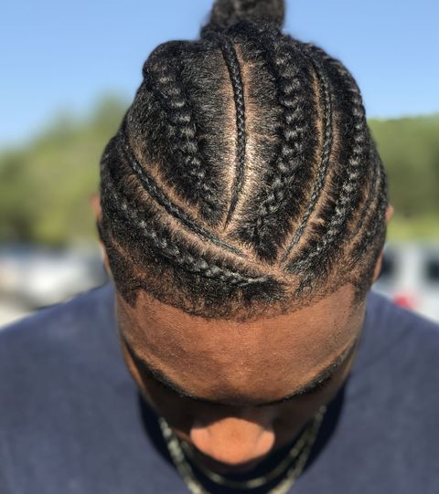 Bun hairstyle cornrow braids for men 2021-2022