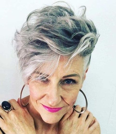Messy long pixie over 50 for long face 2021-2022