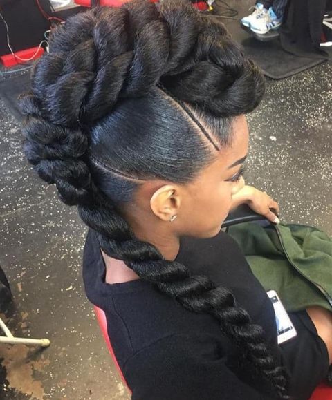 Big braids ponytail wedding styles for black women 2021-2022