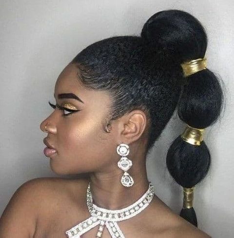 Knotty ponytail wedding hairstyle for black women 2021-2022