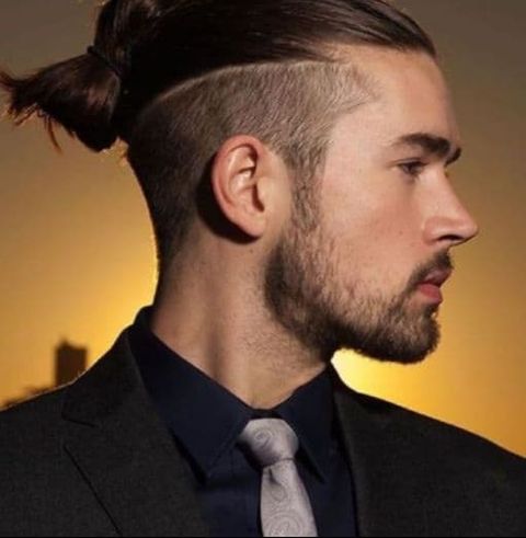 Bun hair undercut haircut for men in 2021-2022