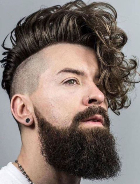 Undercut long curly hair for men in 2021-2022