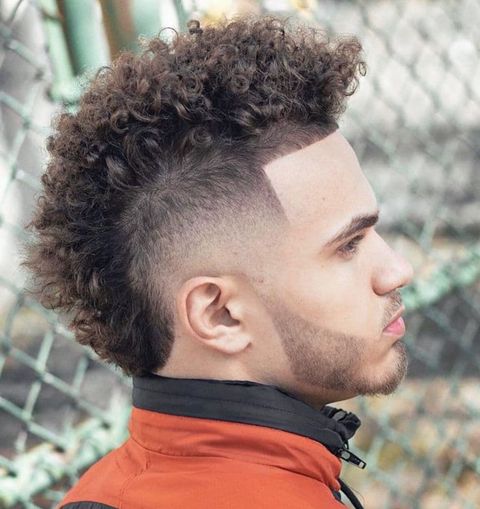 High fade curly mohawk for men in 2021-2022