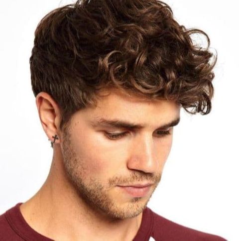 Balayage curly haircut for men in 2021-2022