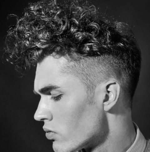 Fauxhawk curly short hair for men in 2021-2022