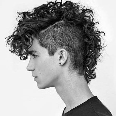 Mohawk curly haircut for men in 2021-2022