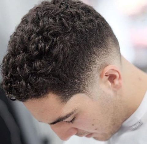 Very short curly hair + Fade cut for men in 2021-2022