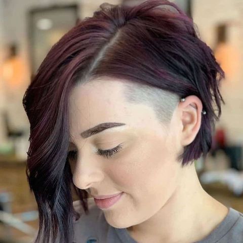 Layered undercut short bob with long bangs for women 2021-2022