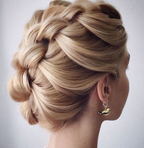 Braided bun hairstyle for wedding day 2021-2022