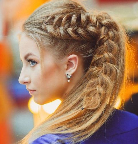 Braided ponytail long hair 2021-2022