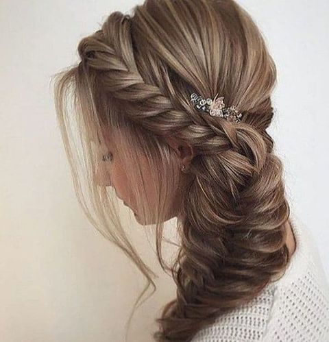 Side braids long hair for bride 2021-2022