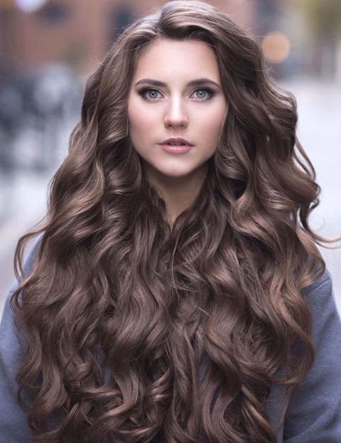 Chestnut wavy long hair 2021-2022