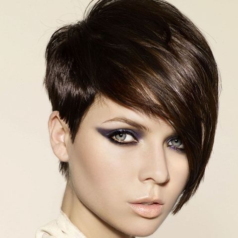 Pixie haircut with long bangs 2021-2022