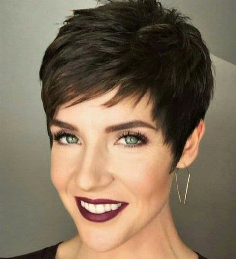 Very short haircut for women with long face in 2021-2022