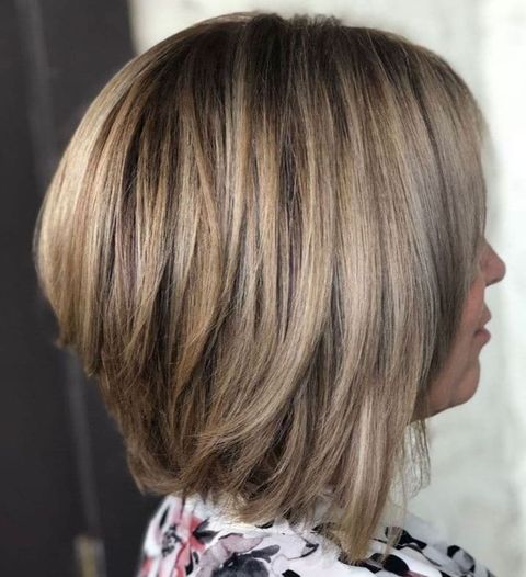 Angled layered bob haircut for women in 2021-2022