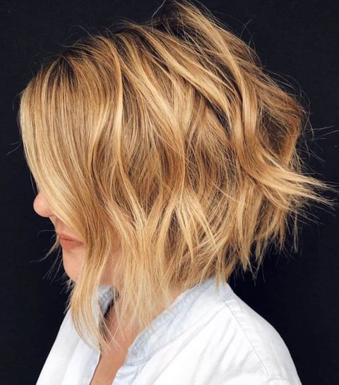 Wavy layered bob hairstyle 2021-2022