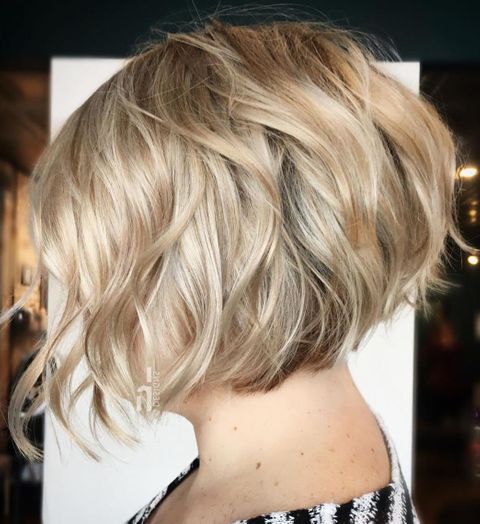 Wavy short bob hair style for women over 50 in 2021-2022