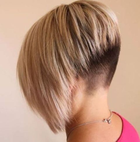 Back undercut angled short bob for women in 2021-2022