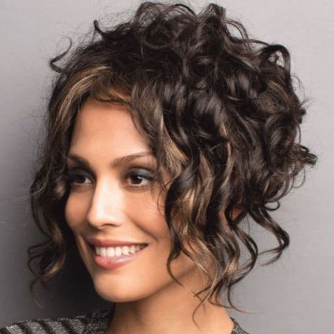 Bun medium length curly hair