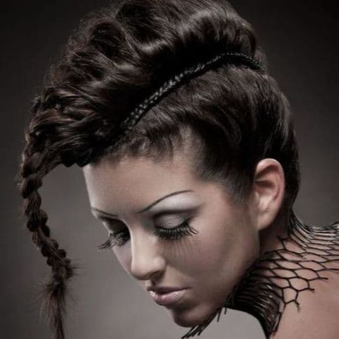 Braided bangs mohawk hairstyle for women in 2021-2022