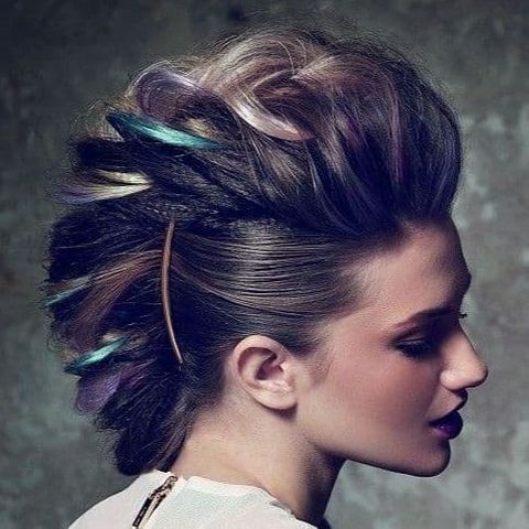 Braided bun mohawk hairstyle for women in 2021-2022