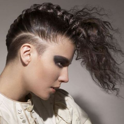 Braids mohawk with long bangs 2021-2022