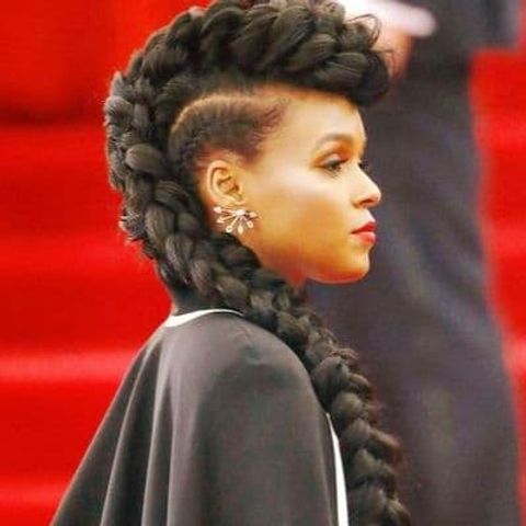 Long ponytail  big braids mohawk 2021-2022