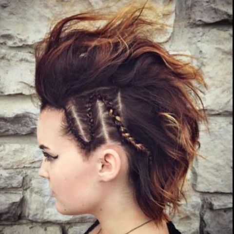 Side zigzag braided mohawk hair for ladies 2021-2022