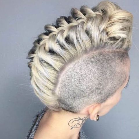 Undercut braids mohawk for women in 2021-2022