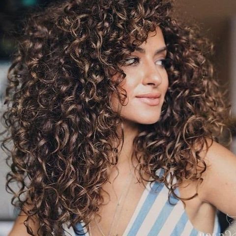Balayage curly long hair for women in 2021-2022