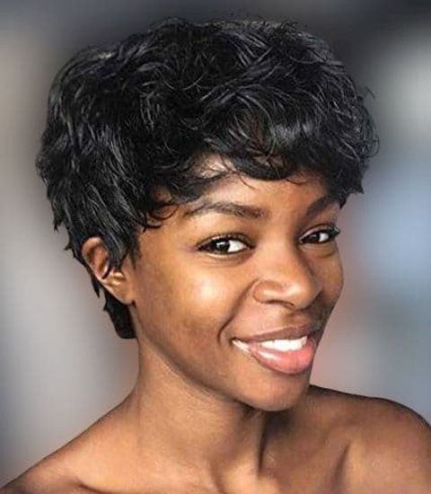 Curly short haircut for african american women