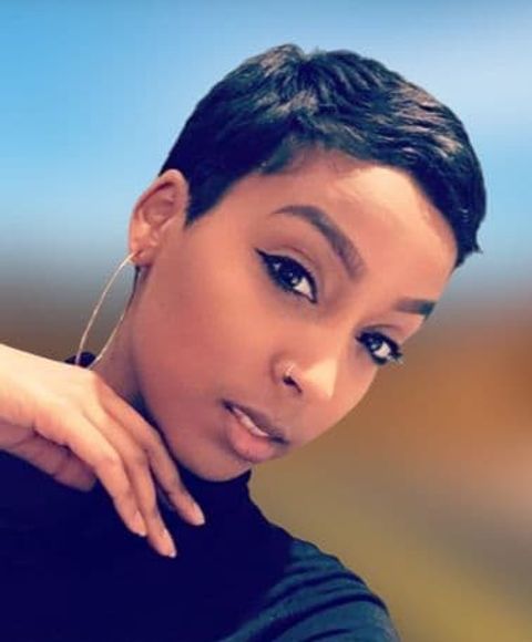 Very short pixie haircut for black women