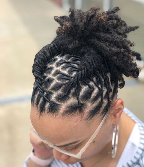 Double braided bun dreadlock for women in 2021-2022