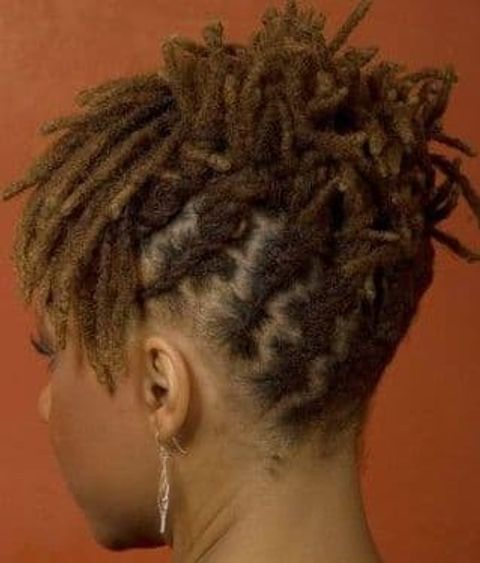 Short dreadlock bun style for women in 2021-2022