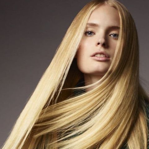 Blonde long straight hair for women with square faces in 2021-2022