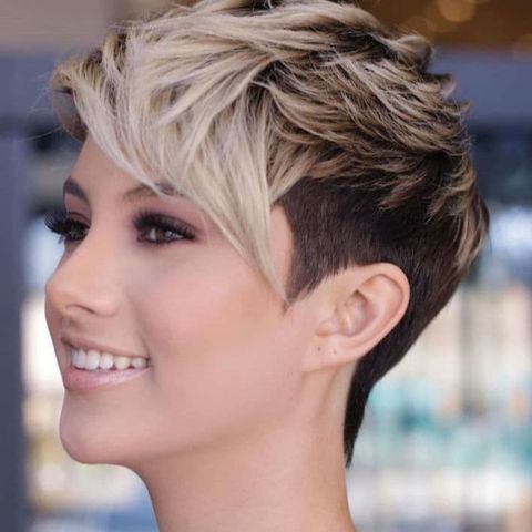 Messy undercut short hair with balayage for women in 2021-2022