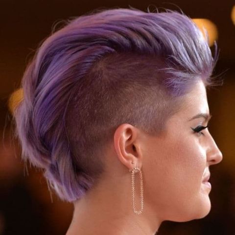 Purple mohawk undercut short haircut for women in 2021-2022