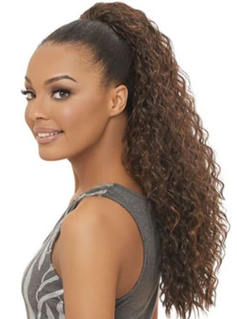 Ponytail long curly hair for oval face for women in 2021-2022