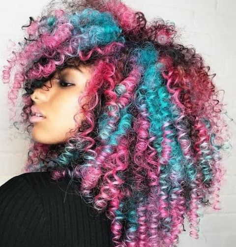 Multi colored curly long hair for black women in 2021-2022