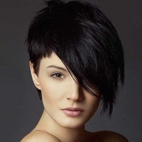 Side swept long pixie with bangs for women in 2021-2022