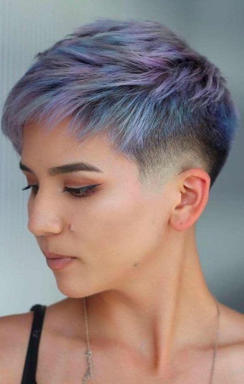 Puple textured pixie